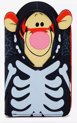 Loungefly Disney Winnie the Pooh Tigger Skeleton Costume Glow-in-the-Dark Small Zip Wallet