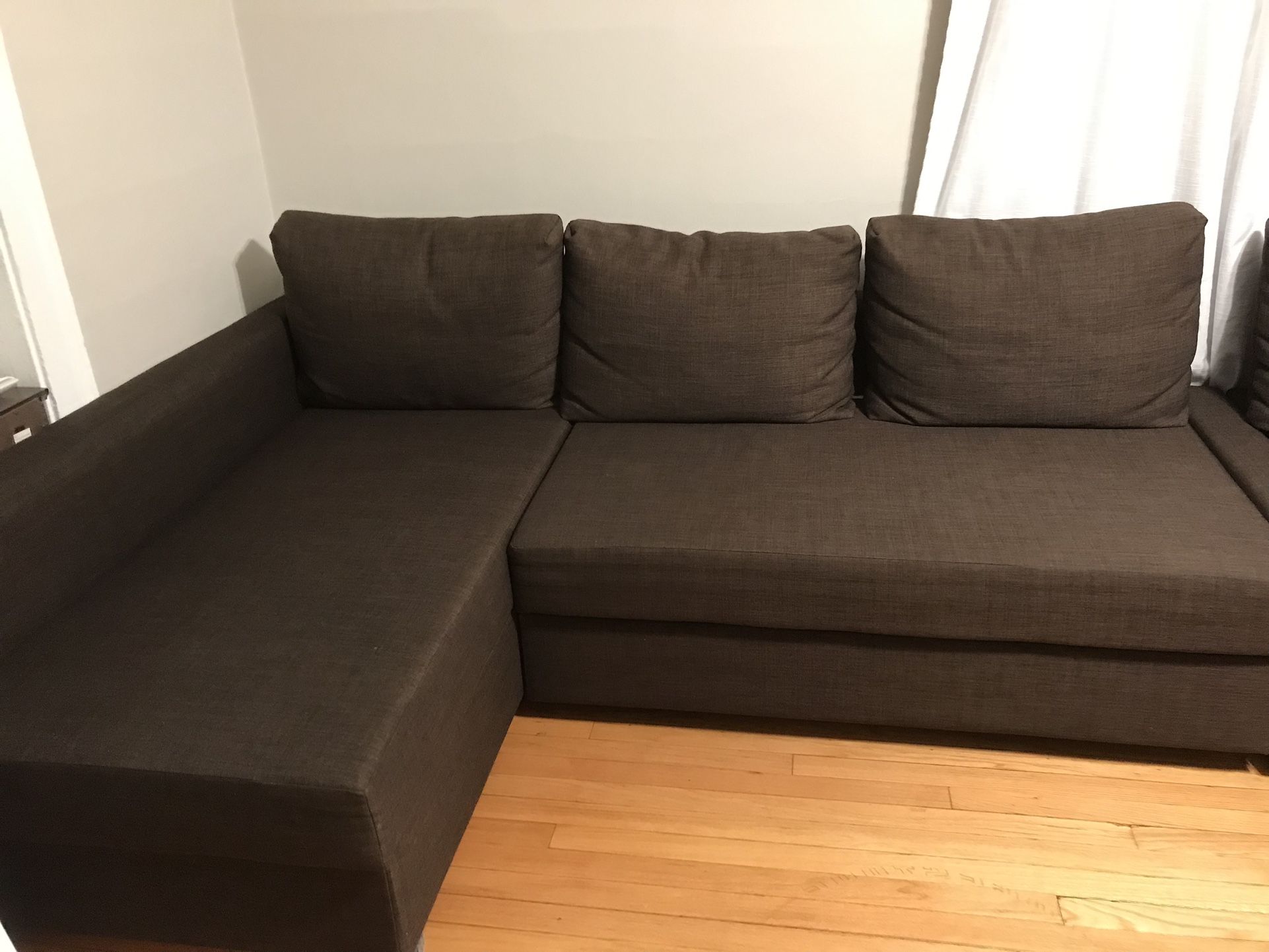 IKEA Sleeper sectional,3 seat w/storage, Skiftebo Dark Brown 