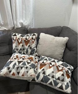 Set of 4 Decorative Throw Pillows - Reversible