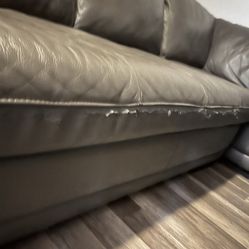Leather Grey Couch