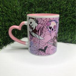 Horror Mug Halloween Mugs Pink Mug Office Mugs Halloween Decor