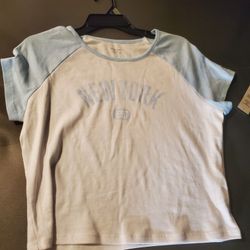 NB GRAPHIC RAGLAN TEE lt powder puff blue XL