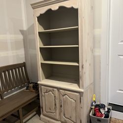 Ethan Allen Antique Vintage Cabinet & Hutch Shelf Display