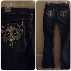 Dereon women's stretch embellished jeans 3/4