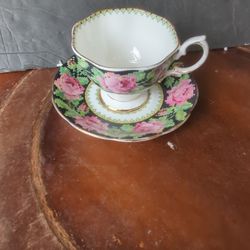 Antique Royal Albert Tea Cup And Saucer Set Needlepoint 