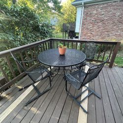 Wrought Iron Patio Table &  Chairs Set