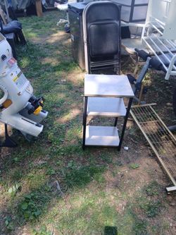 Wood and metal shelf with 3 shelves like New