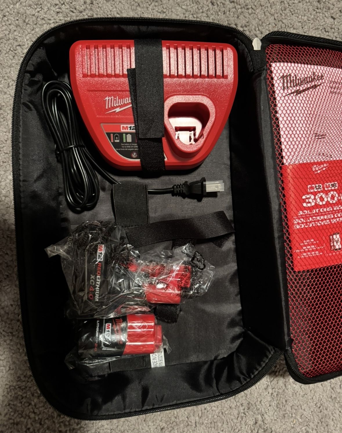 Milwaukee 4.0, 2.0, case and charger LAST ONE