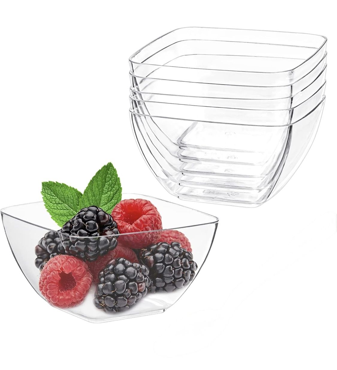 TOFLEN 100ct 2 oz Mini Dessert Cups, Clear Plastic Reusable Small Party Serving Cups for Appetizers, Hors D'oeuvres Plates