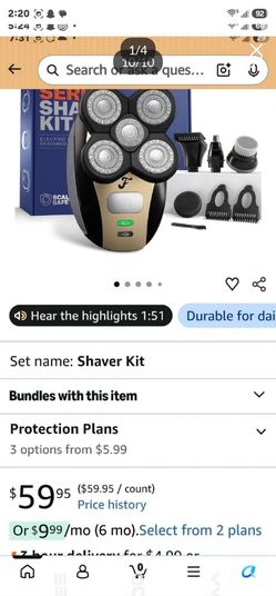 Electric Rotary Shaver Kit with Accessories