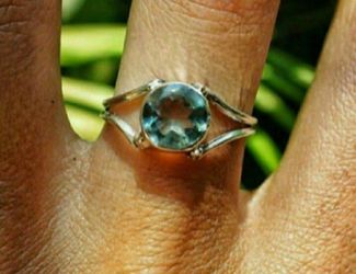 Sterling silver aquamarine set stone multiple sizes available