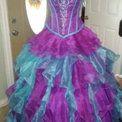 Dress Quinceañera/Purple And Blue