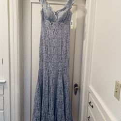 Lace And Silver Glitter Gown Size 6 NEW!