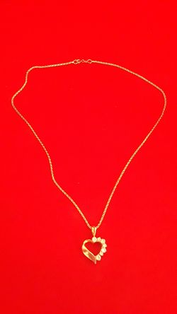 18k real yellow gold Chaine and pendant