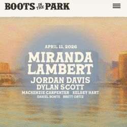 Boots In The Park - April 11 - SD - 2 GA Tickets