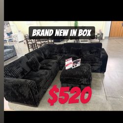 Brand New In Box Sectional Sofa / Black And Brown Color Available 