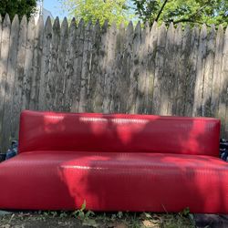 Red Leather Look(Faux) Couch