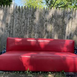 Red Leather Look(Faux) Couch