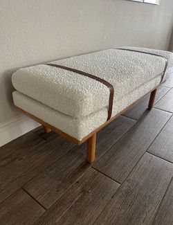 Cream Upholstered Bench