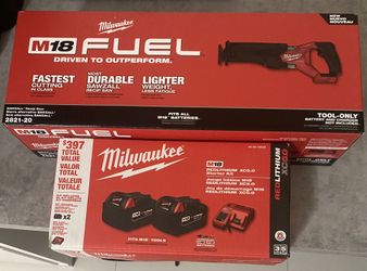 Milwaukee M18 Fuel Sawzall With Charger And 2 Batteries 