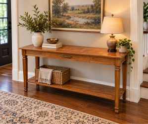 Vintage Solid Wood Console / Sofa Table with Shlelf!
