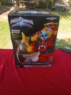 "2017" Power Ranger Niinja Steel..."Lion Fire Fortress Zord
