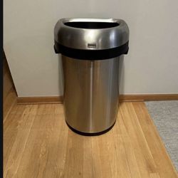 simple human 80 litter/21.1 gallon Bullet open top, stainless steel trashcan