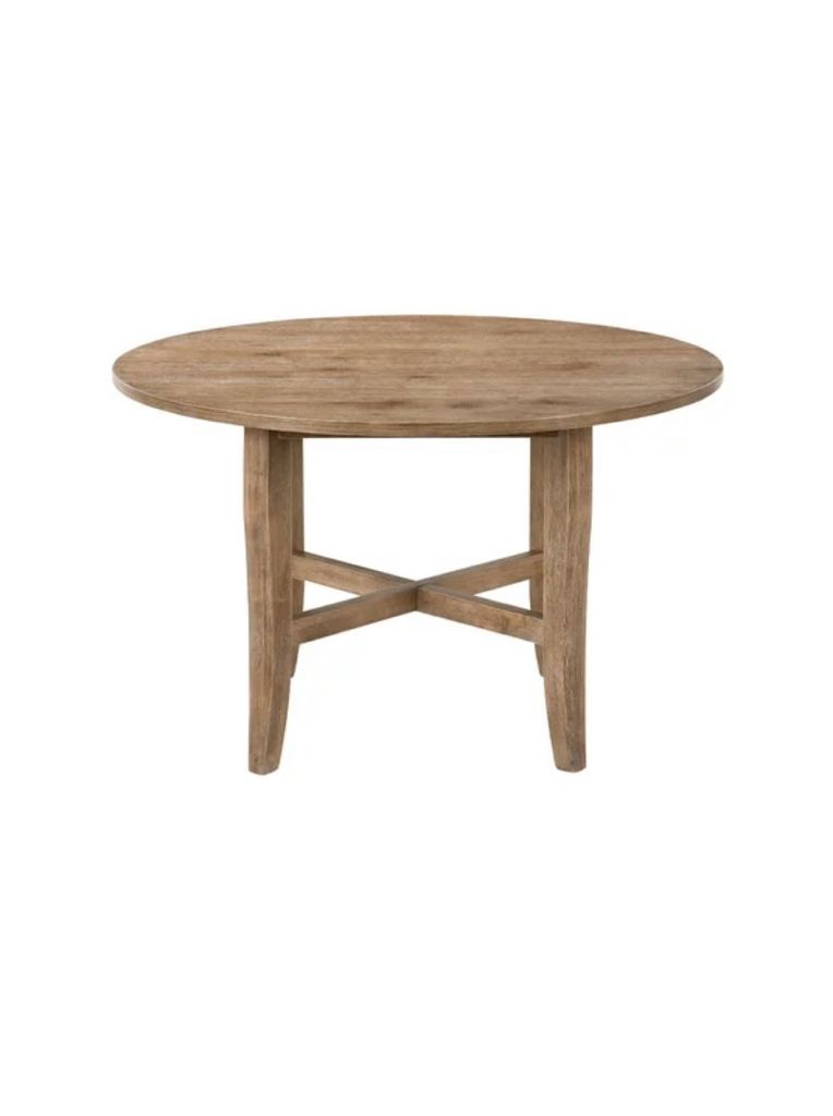 47” Round Wooden Dining Table - Rustic Oak