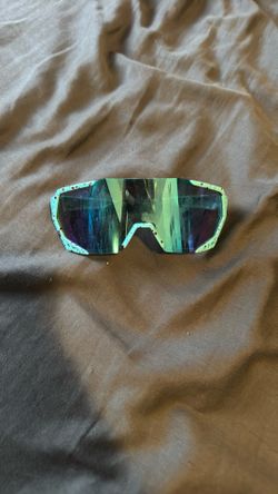 Blue Sport Sunglasses With Red Spatter 