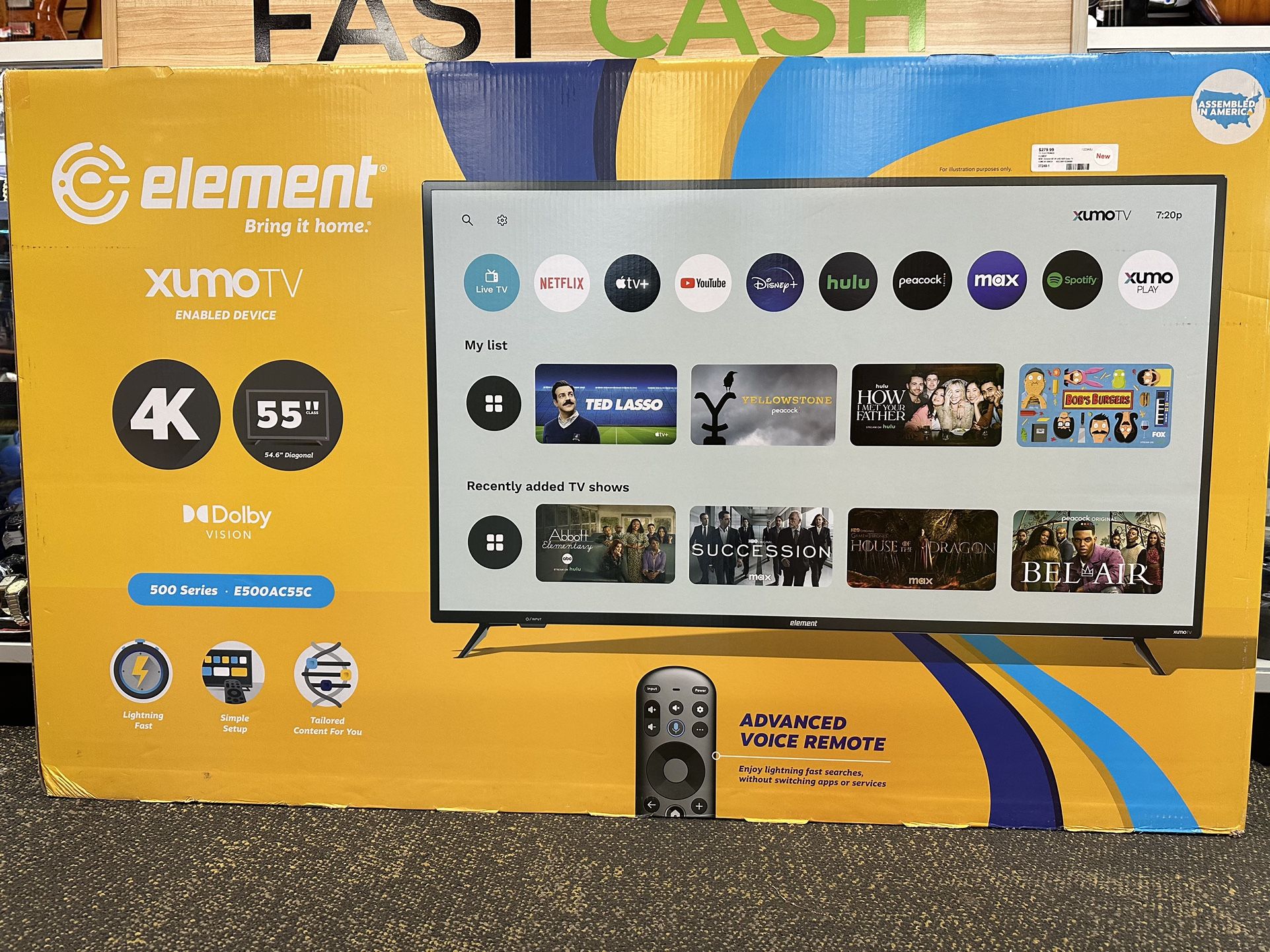 ELEMENT XUMO 4K 55INCH 4K UHD HDR Xumo TV