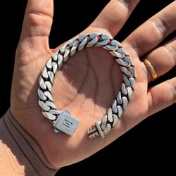 Handmade 925 Sterling Silver Cuban Bracelet • Matte Black Oxide • 8.1"