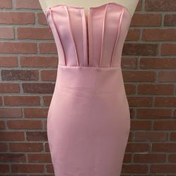 Strapless Dress, Pink Dress, Women Dress