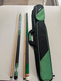 Two 58 inch Canadian maple break cue 21oz shooting cue 19oz