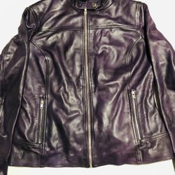 Beautiful Deep Purple Lamb Skin Leather Jacket Size L Retails $400  New without Tags 