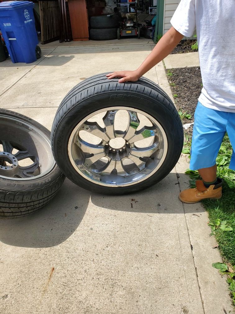 24 inch chrome rims and tires