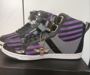 Creative Recreation leather black & purple high top sneakers,size Vario .9.5/6.5/9/8.5/7/8/6/10/