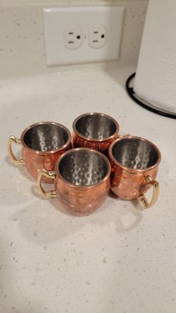 4 Copper Mug Moscow Mule Shot Glassses
