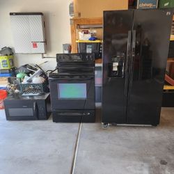 Refrigerator, Stove, and Microwave 