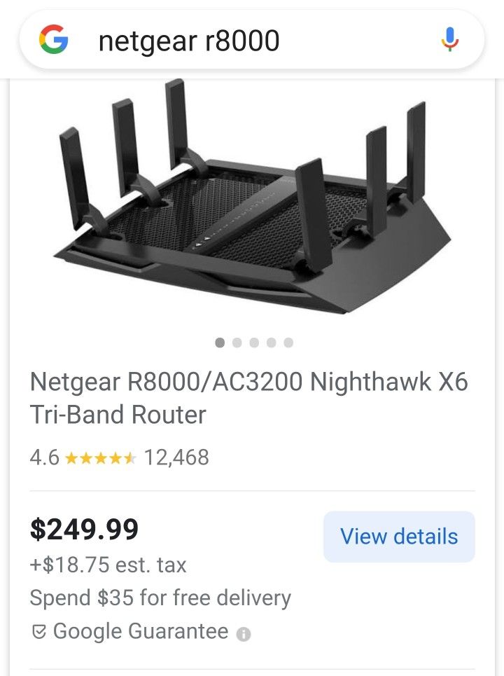 netgear R8000 nighthawk X6 ac3200 triband wifi wireless gaming business office fast router work