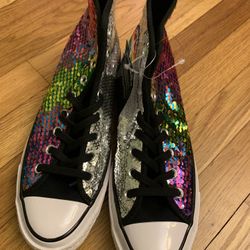 Converse Chuck Taylor All Star 70 Hi Pride Sequins 167755C Rainbow Mens Sz 7.5