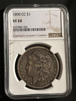 1890-CC Morgan Silver Dollar VF20