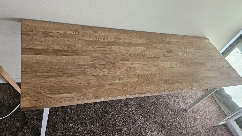 Ikea Oak Karlby Countertop + Four White adils Legs