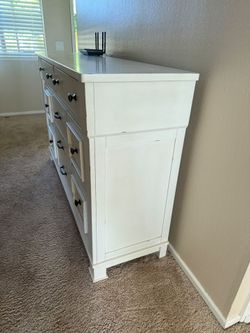 Long white wooden dresser