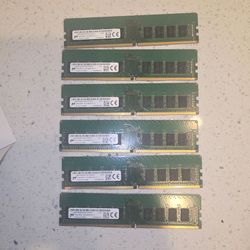 96GB(6X16GB) 2666 DDR4 Micron 2RX8 UNBUFFERED DIMMS