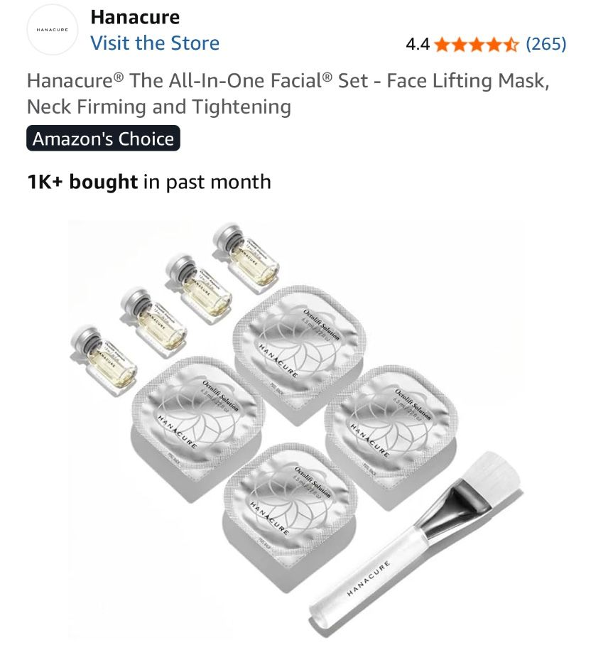 Hanacure® The All-In-One Facial® Set - Face Lifting Mask, Neck Firming and Tightening