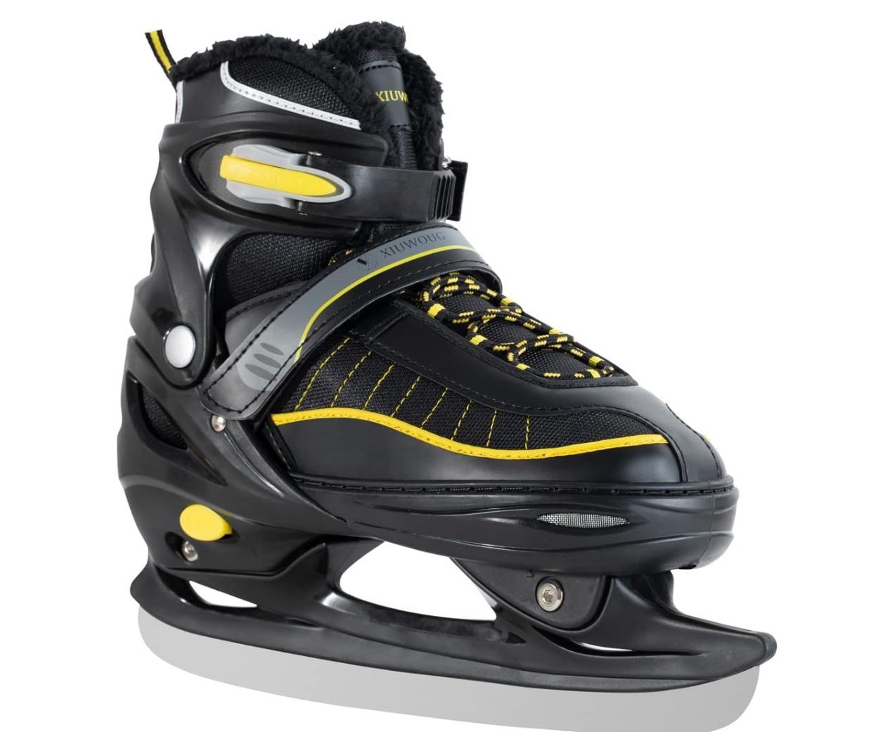 Adjustable Ice Skates for Men Women And Kids, Quick Lace/Push Lock Check 4 Sizes