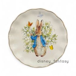 Easter Beatrix Potter Peter Rabbit Dinner Plate Scalloped Gold Rim Floral Spring