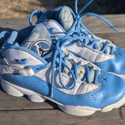 Nike Air Jordan 6 Rings UNC University Blue White Youth Size 7Y Retro Basketball Shoes