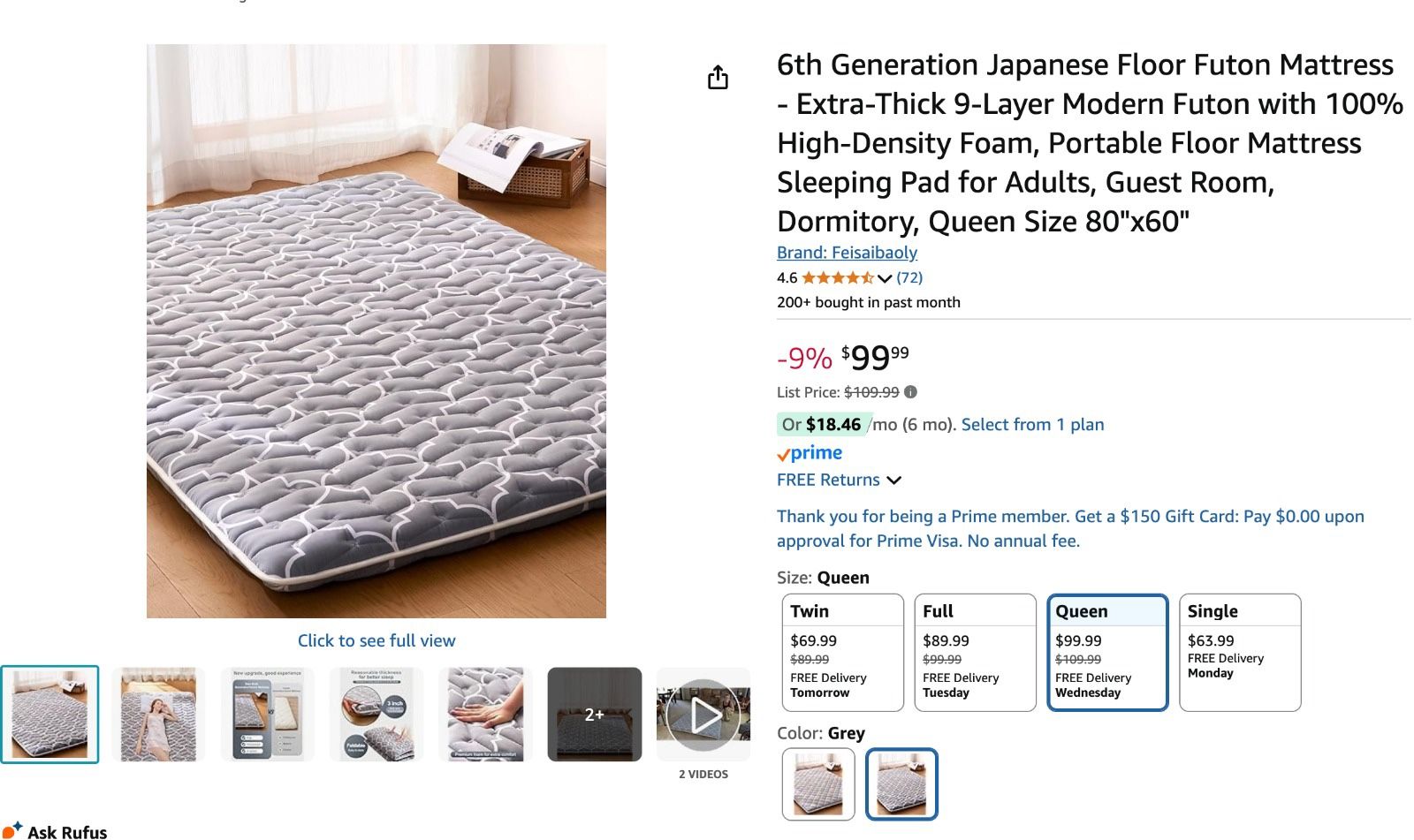 Brand New Twin size Futon From Amazon