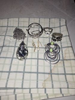 Necklace Rings And Ear Rings.